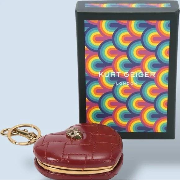 Kurt Geiger 🪢NIB Kensington Heart Mirror Keychain - Picture 2 of 6